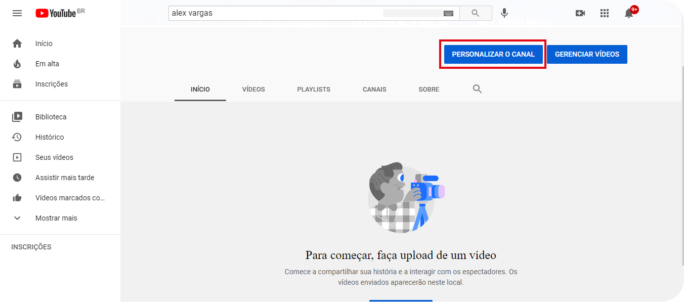 Como personalizar seu canal