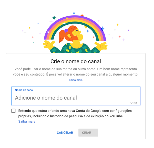 Escolhendo nome pro canal do Youtube