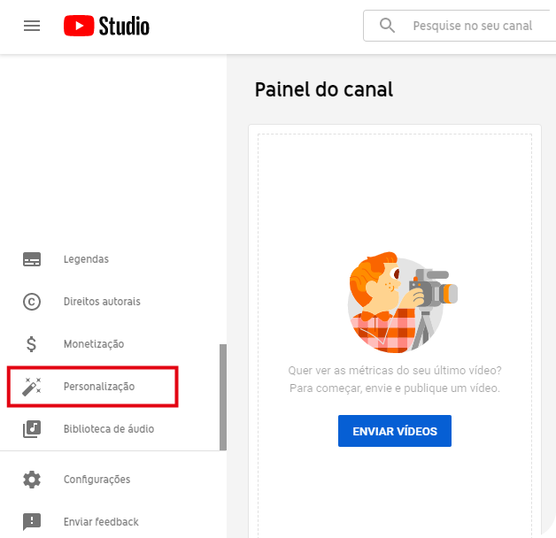 Personalizando seu canal