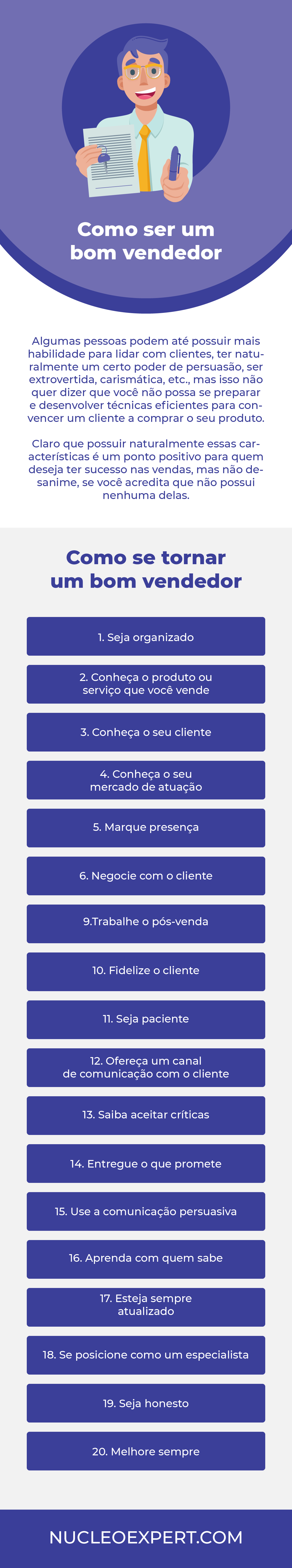 Infográfico - Como Ser um Bom Vendedor